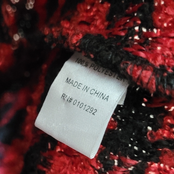 Lulu B Red & Black Houndstooth Blazer Size M - Picture 7 of 8